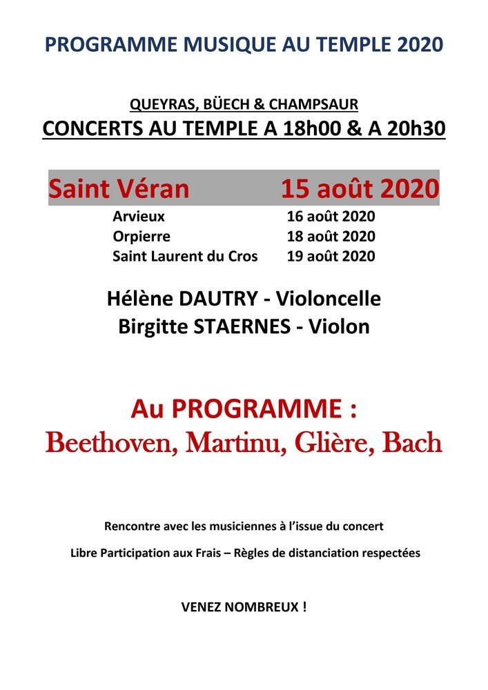 Affiche concerts classiques